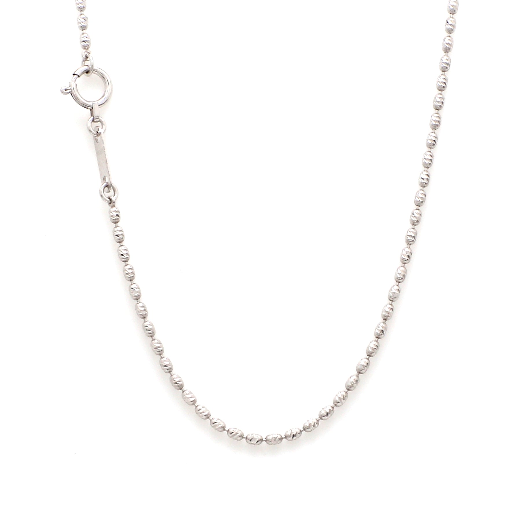 Japanese Platinum Chain with Oval Diamond Cut Balls for Women JL PT CH 981