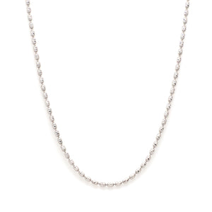 Japanese Platinum Chain with Oval Diamond Cut Balls for Women JL PT CH 981