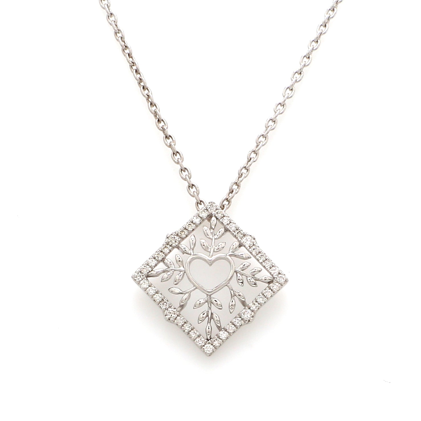 Diamond Platinum Pendant for Women with a Heart JL PT P 218