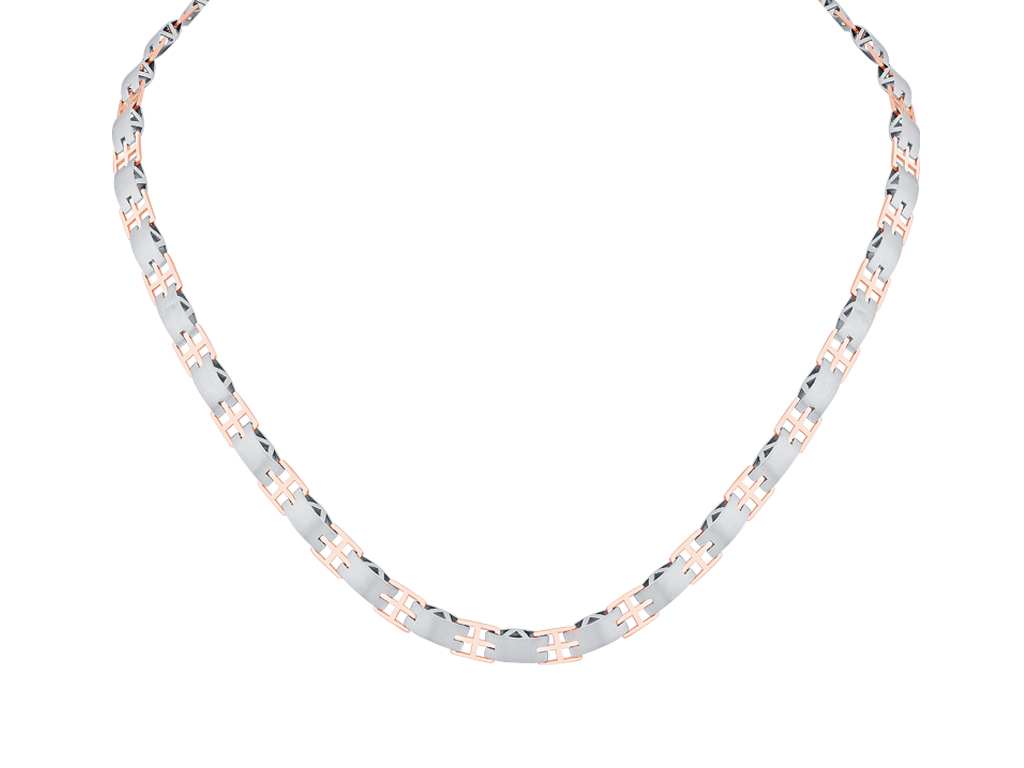 Men of Platinum | Pt + Rose Gold Chain for Men JL PT CH 0039   Jewelove.US