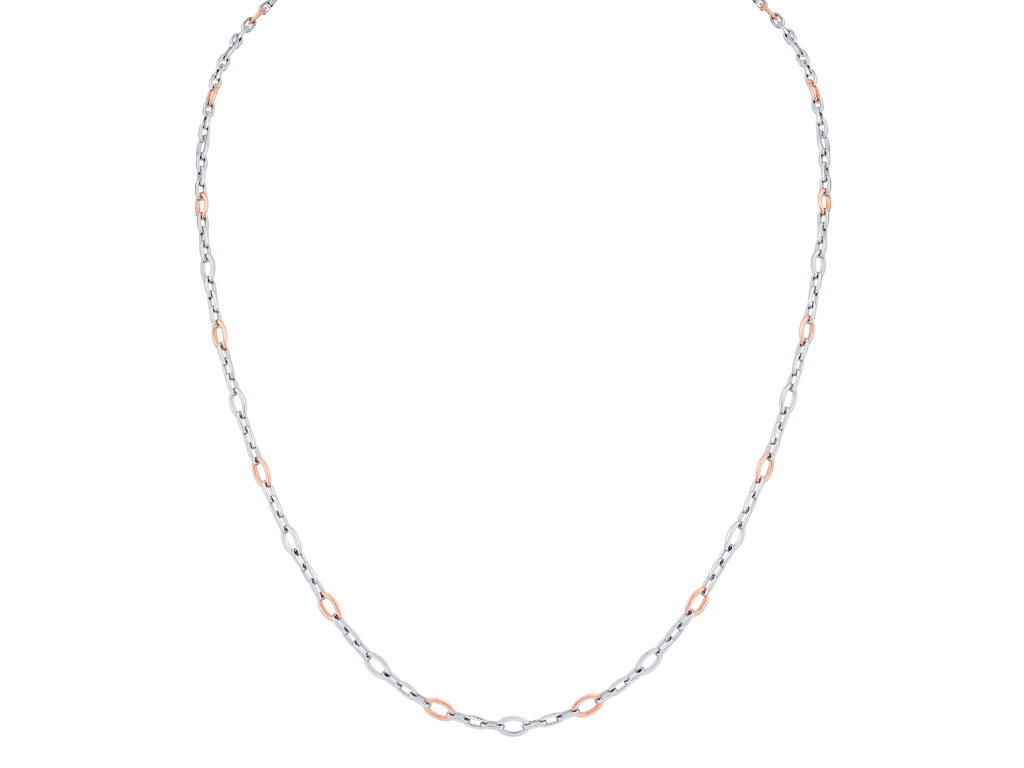 Platinum + Rose Gold Chain for Men JL PT CH 0386   Jewelove.US