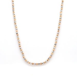 Japanese 2mm Diamond Cut Ball Platinum Rose Gold Chain JL PT CH 1062