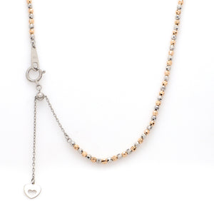 Japanese 2mm Diamond Cut Ball Platinum Rose Gold Chain JL PT CH 1062
