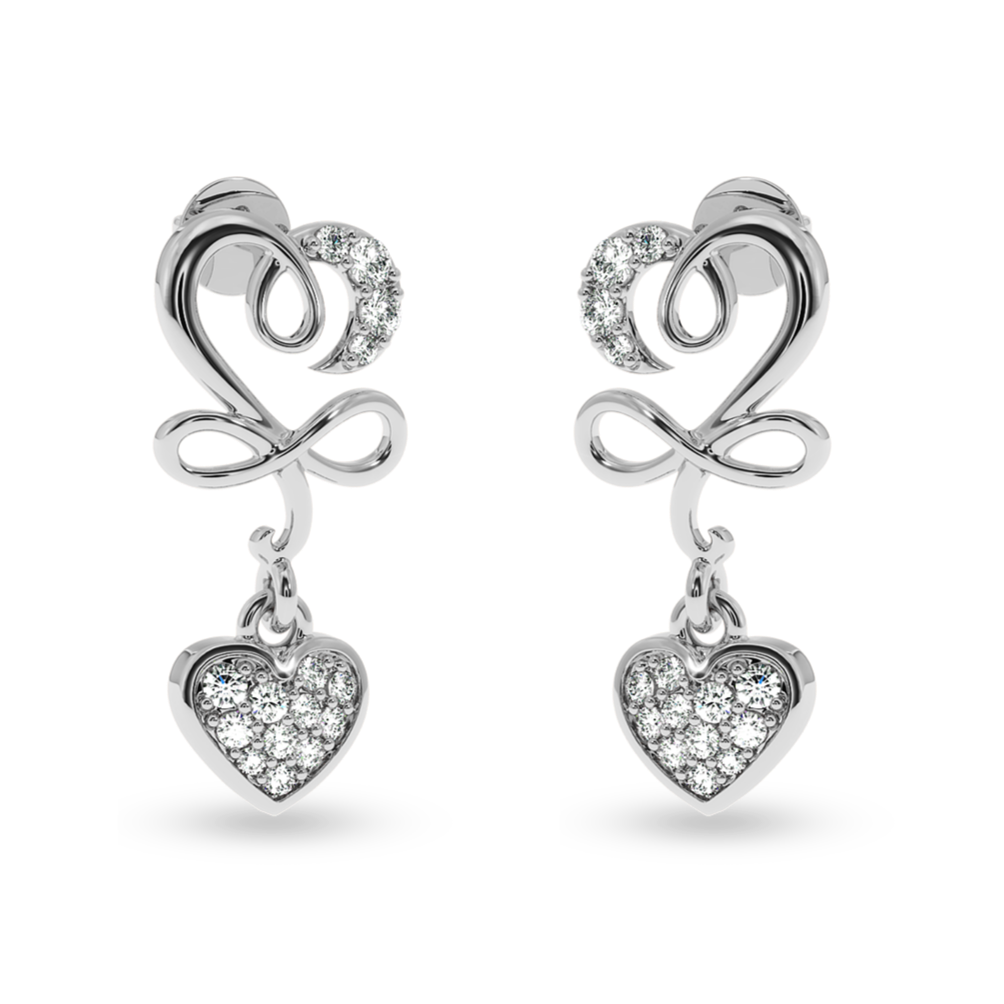 Platinum Diamond Heart Earrings JL PT E LC804