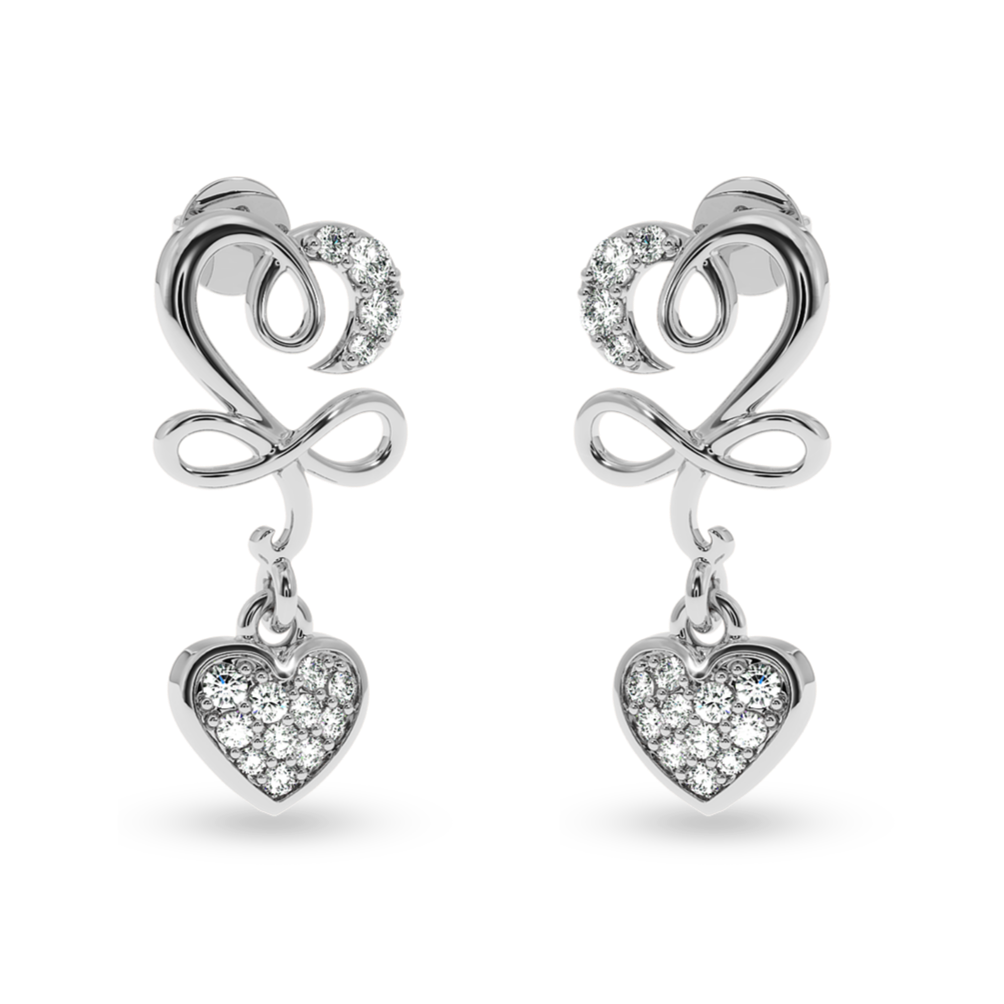 Platinum Diamond Heart Earrings JL PT E LC804  VVS-GH Jewelove.US