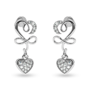 Platinum Diamond Heart Earrings JL PT E LC804