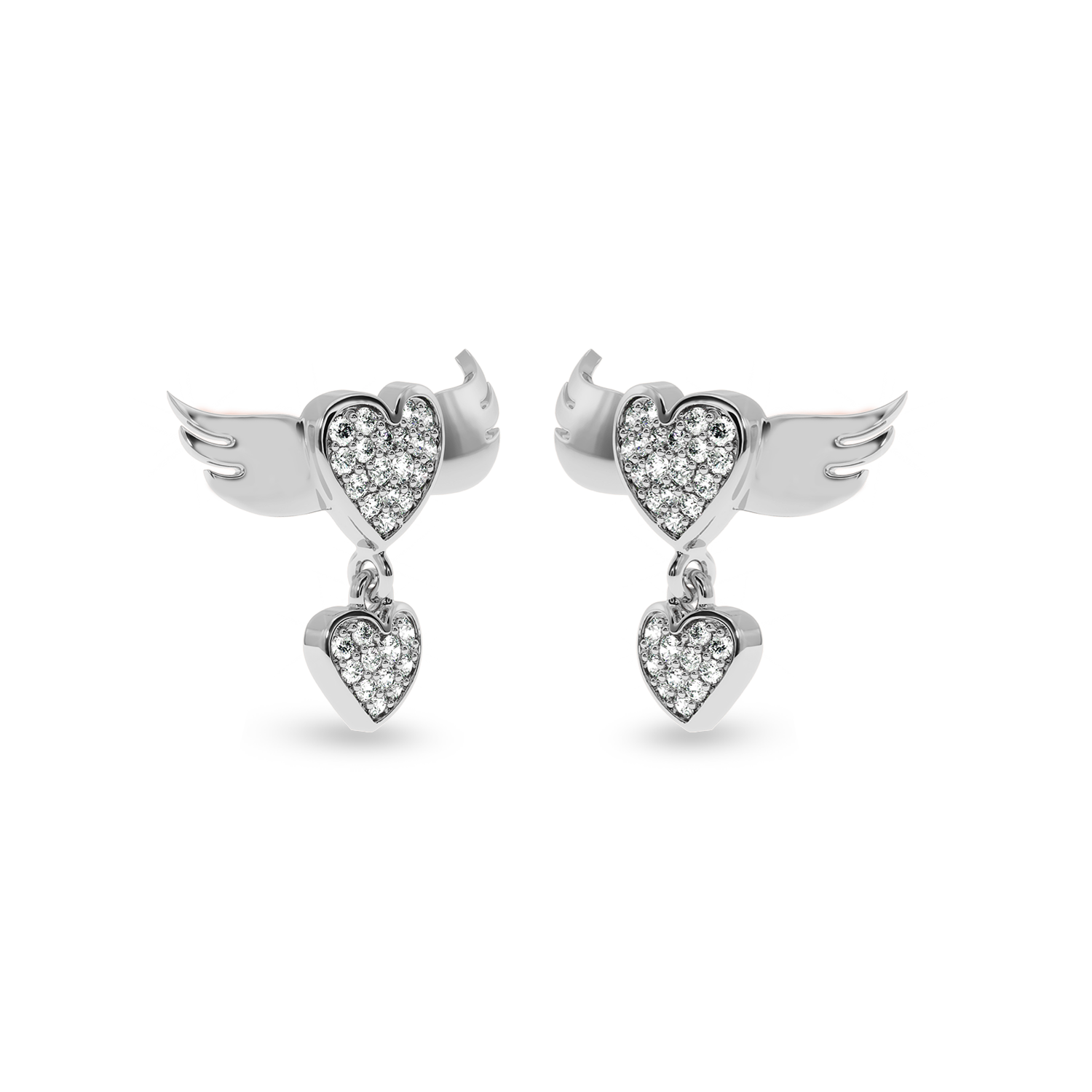Designer Platinum Diamond Heart Earrings JL PT E LC805