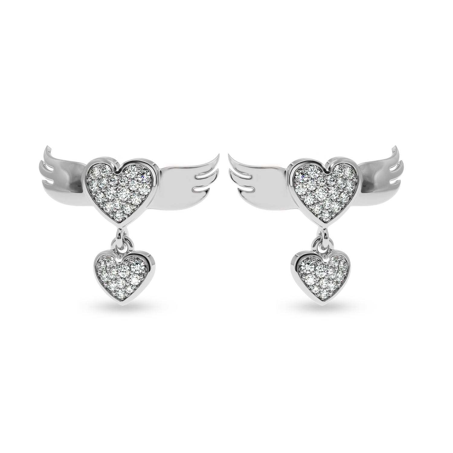 Designer Platinum Diamond Heart Earrings JL PT E LC805