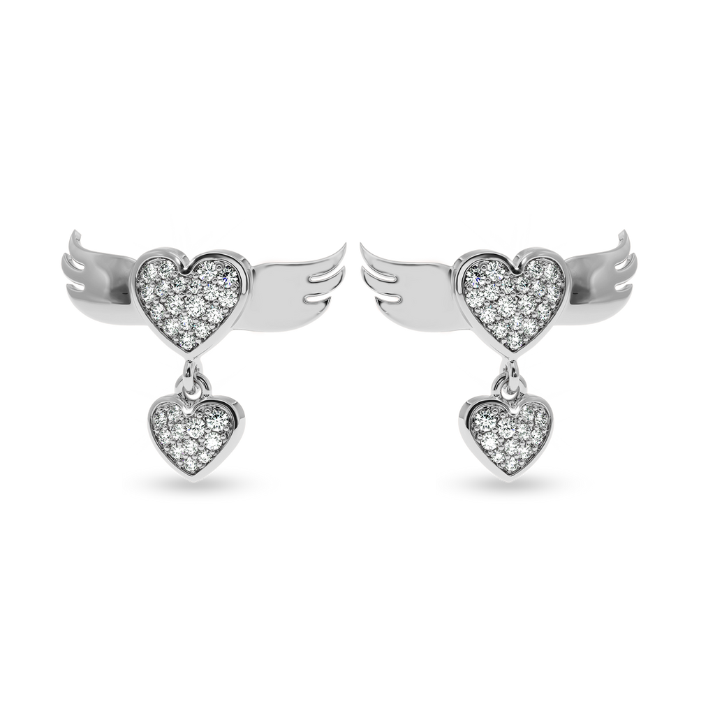 Designer Platinum Diamond Heart Earrings JL PT E LC805  VVS-GH Jewelove.US
