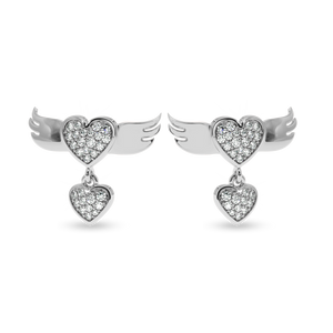 Designer Platinum Diamond Heart Earrings JL PT E LC805