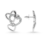 Load image into Gallery viewer, Designer Platinum Diamond Heart Earrings JL PT E LC808
