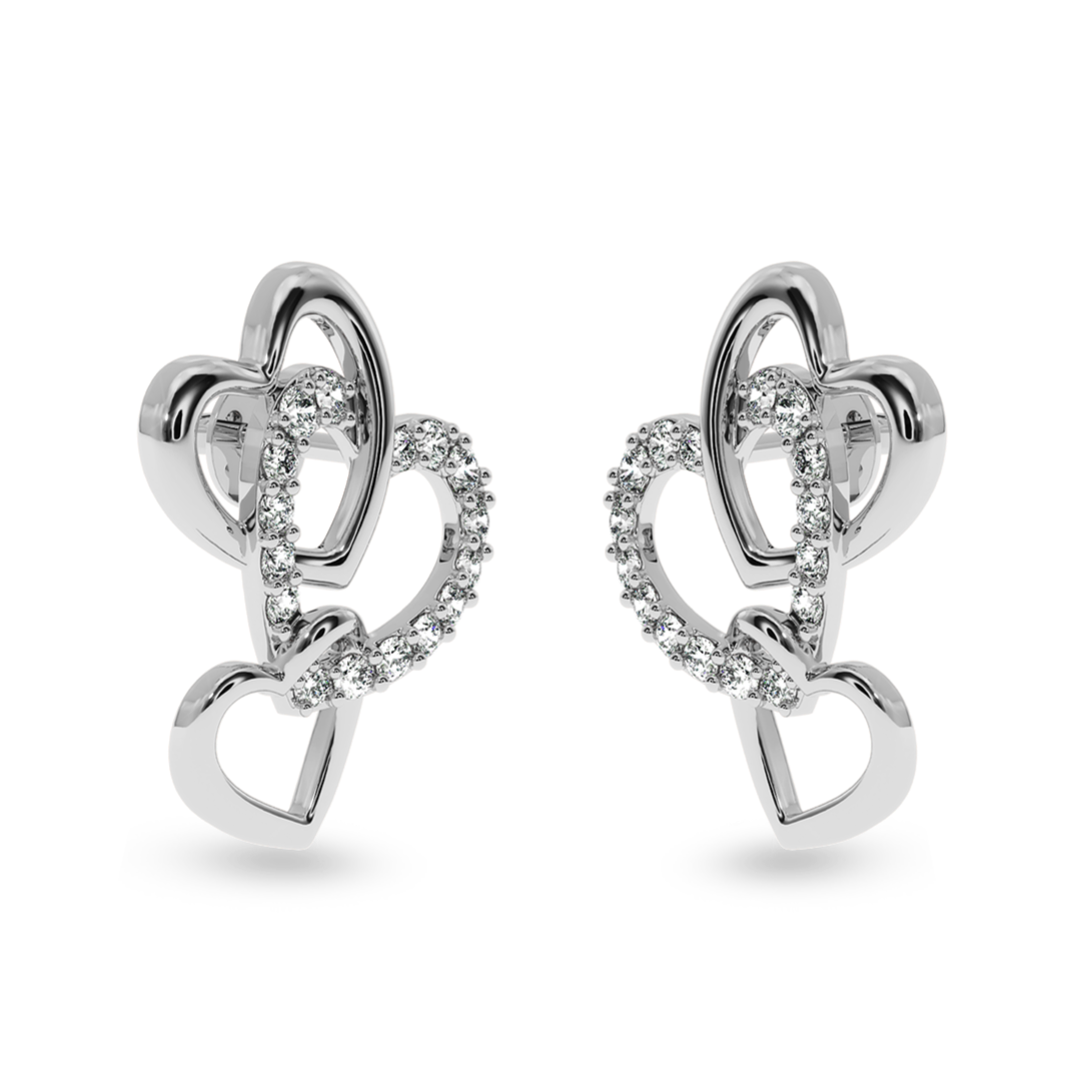 Designer Platinum Diamond Heart Earrings JL PT E LC808