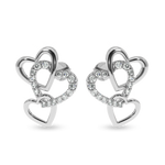 Load image into Gallery viewer, Designer Platinum Diamond Heart Earrings JL PT E LC808
