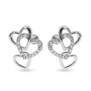 Designer Platinum Diamond Heart Earrings JL PT E LC808