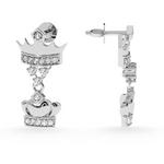 Load image into Gallery viewer, Designer Platinum Diamond Crown Earrings JL PT E LC811   Jewelove.US
