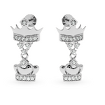 Load image into Gallery viewer, Designer Platinum Diamond Crown Earrings JL PT E LC811  VVS-GH Jewelove.US
