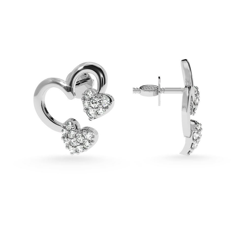 Designer Platinum Diamond Heart Earrings JL PT E LC812   Jewelove.US