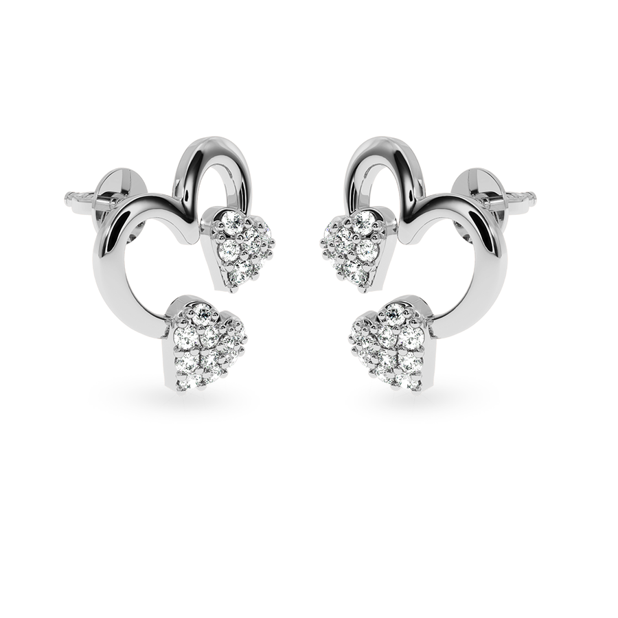 Designer Platinum Diamond Heart Earrings JL PT E LC812   Jewelove.US