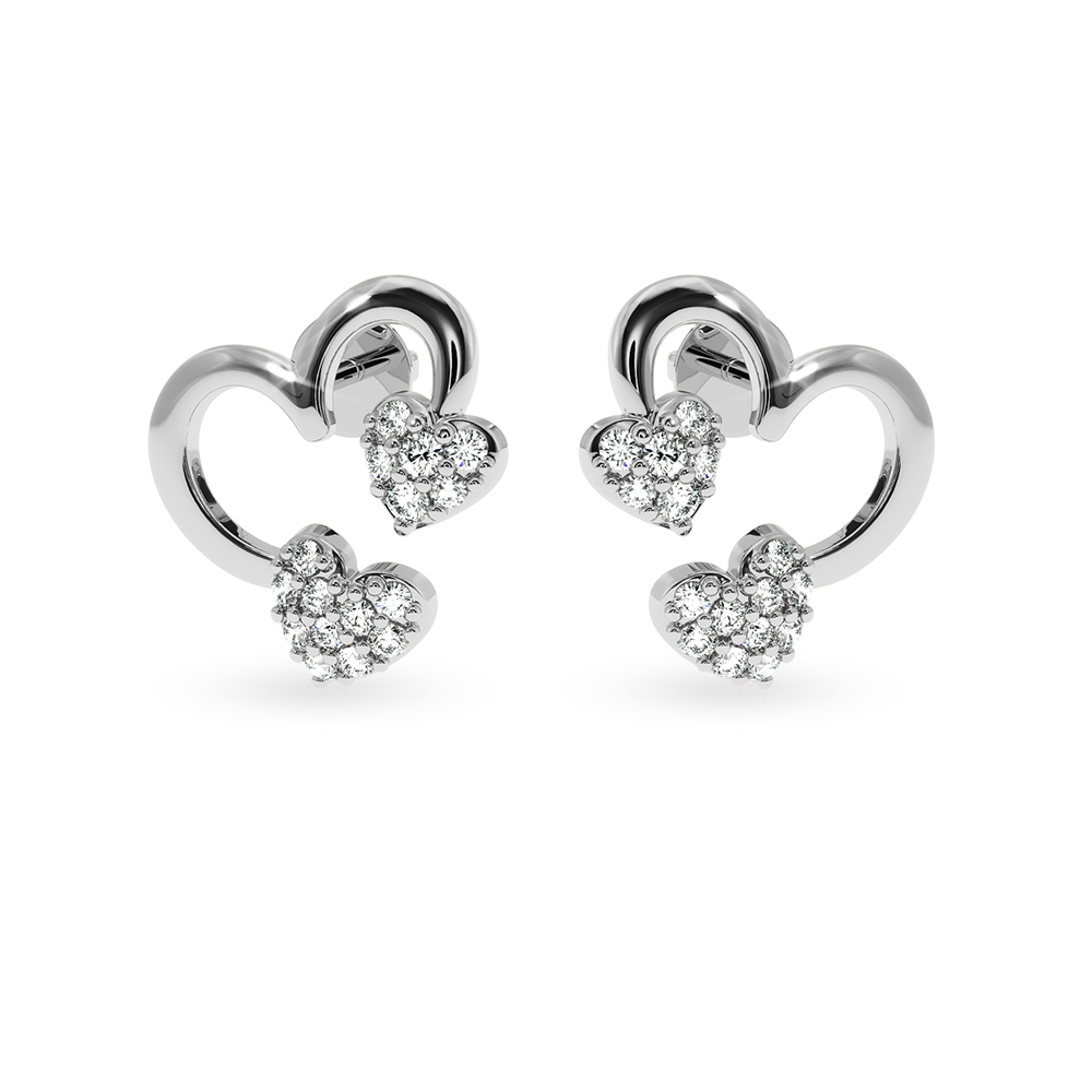 Designer Platinum Diamond Heart Earrings JL PT E LC812  VVS-GH Jewelove.US