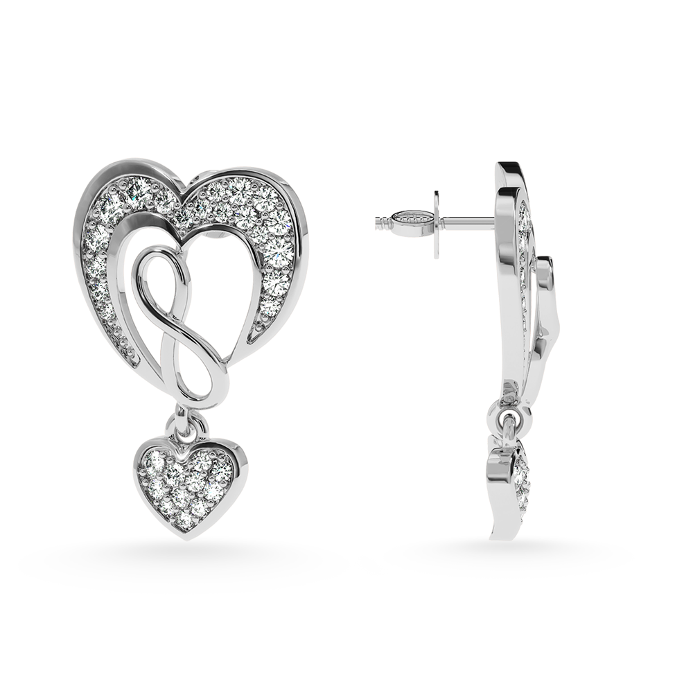 Designer Platinum Diamond Heart Earrings JL PT E LC813   Jewelove.US