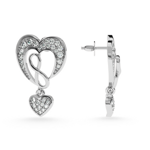 Designer Platinum Diamond Heart Earrings JL PT E LC813   Jewelove.US