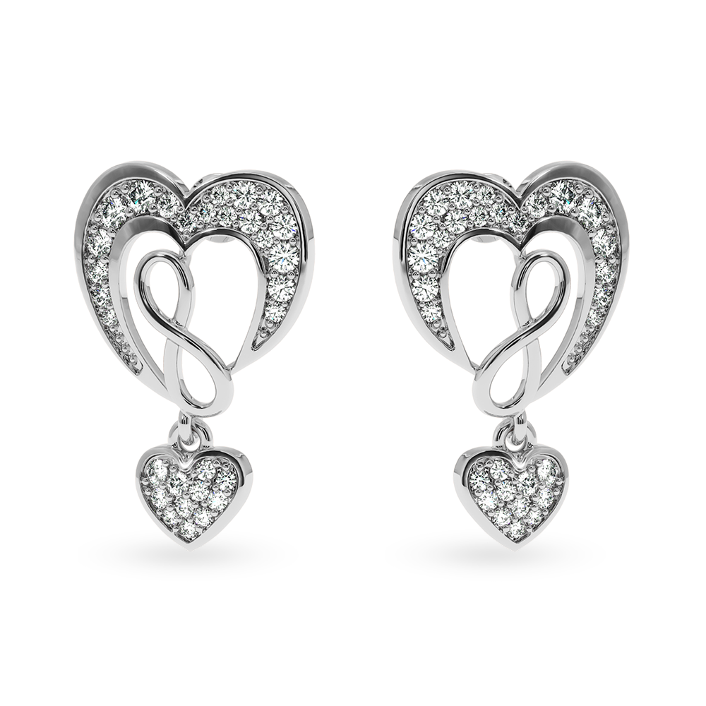 Designer Platinum Diamond Heart Earrings JL PT E LC813  VVS-GH Jewelove.US