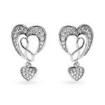 Load image into Gallery viewer, Designer Platinum Diamond Heart Earrings JL PT E LC813  VVS-GH Jewelove.US
