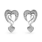 Load image into Gallery viewer, Designer Platinum Diamond Heart Earrings JL PT E LC813
