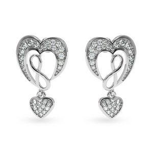Designer Platinum Diamond Heart Earrings JL PT E LC813