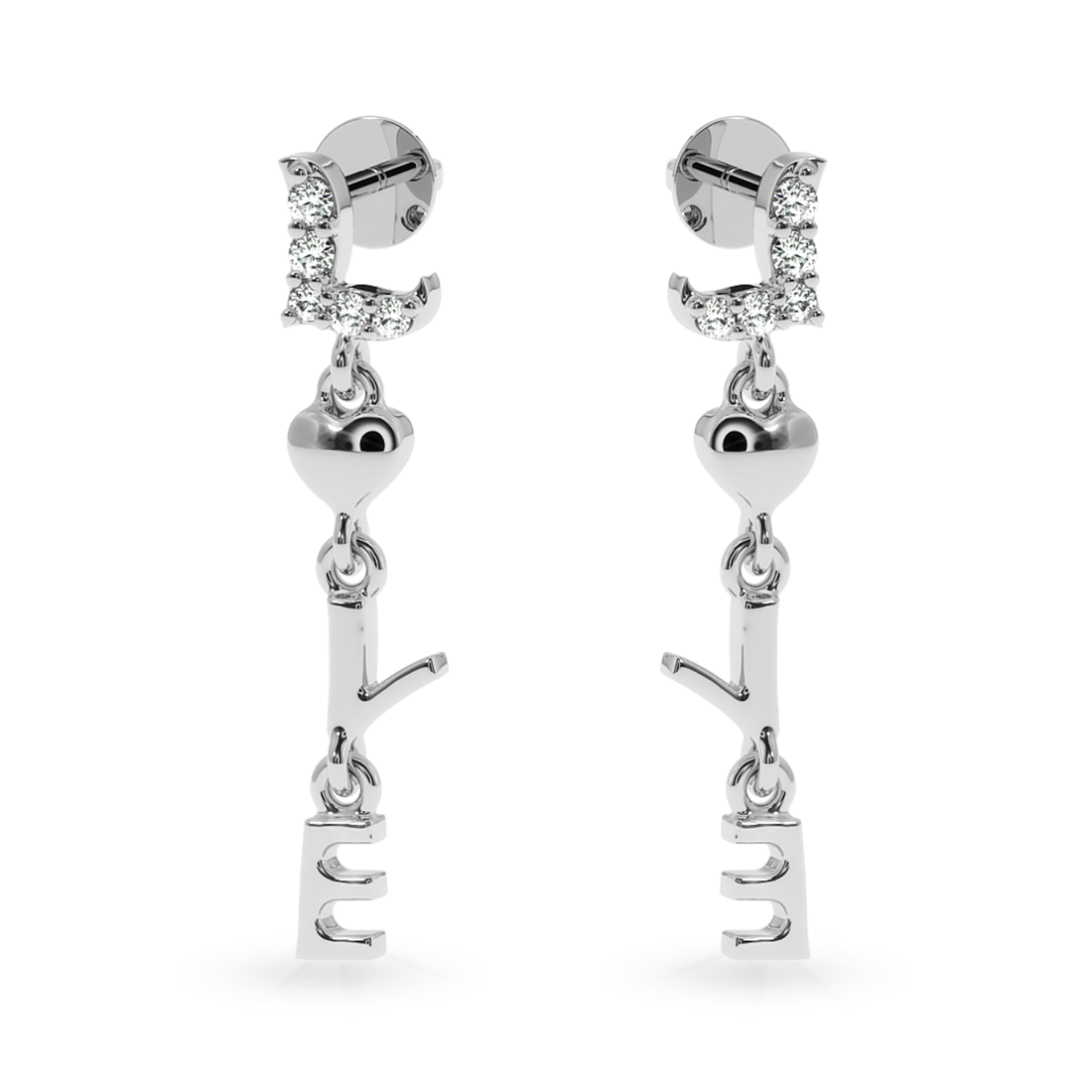 Designer Platinum Diamond Earrings for Women  JL PT E LC819