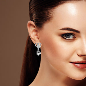 Designer Platinum Diamond Heart Earrings JL PT E LC823