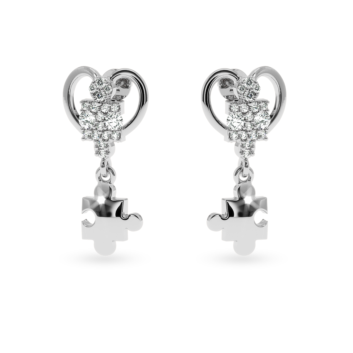Designer Platinum Diamond Heart Earrings JL PT E LC823
