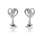 Load image into Gallery viewer, Designer Platinum Diamond Heart Earrings JL PT E LC823
