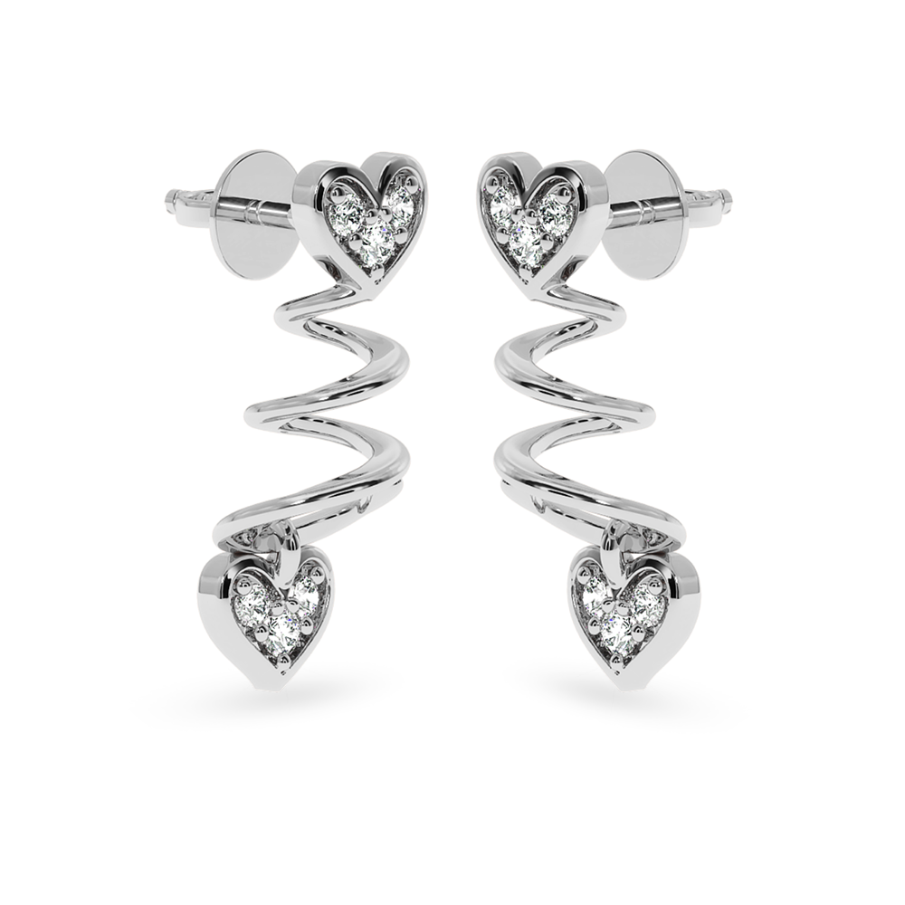 Designer Platinum Diamond Heart Earrings for Women JL PT E LC837   Jewelove.US
