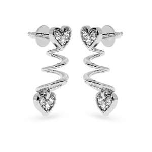 Designer Platinum Diamond Heart Earrings for Women JL PT E LC837