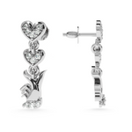 Load image into Gallery viewer, Designer Platinum Diamond Heart Earrings for Women JL PT E LC838

