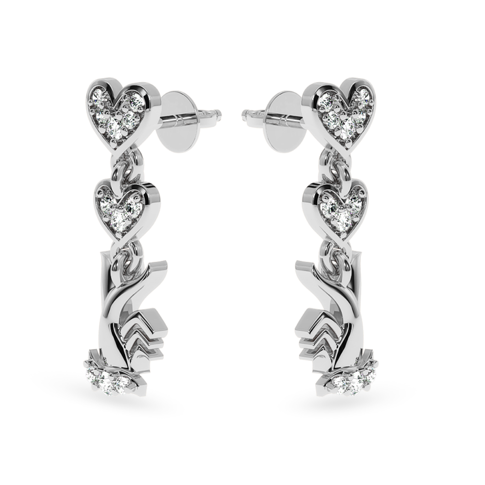 Designer Platinum Diamond Heart Earrings for Women JL PT E LC838   Jewelove.US