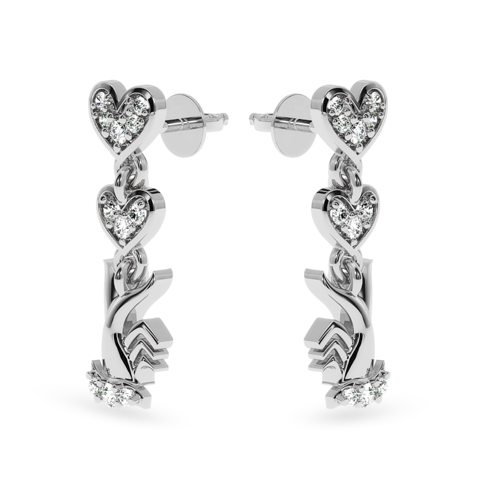 Designer Platinum Diamond Heart Earrings for Women JL PT E LC838