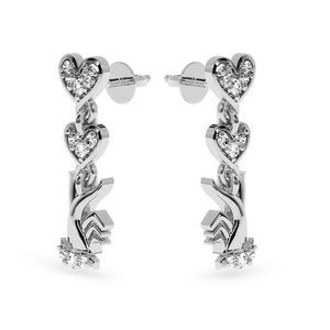 Designer Platinum Diamond Heart Earrings for Women JL PT E LC838