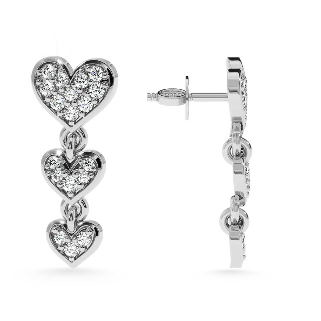 Designer Platinum Diamond Heart Earrings for Women JL PT E LC839