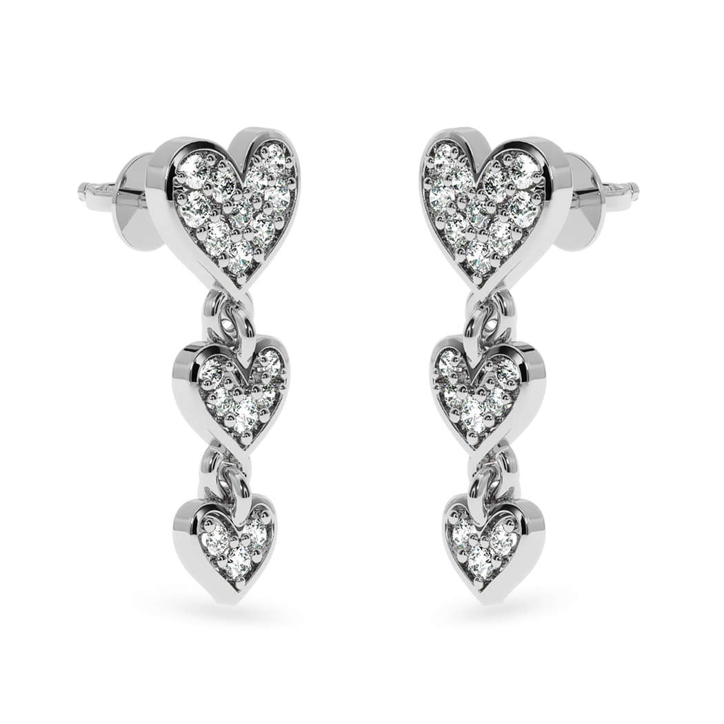 Designer Platinum Diamond Heart Earrings for Women JL PT E LC839