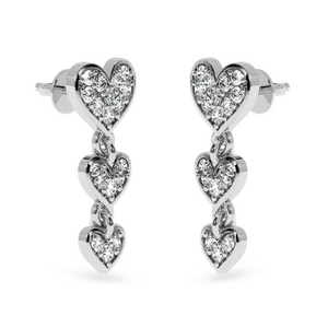 Designer Platinum Diamond Heart Earrings for Women JL PT E LC839