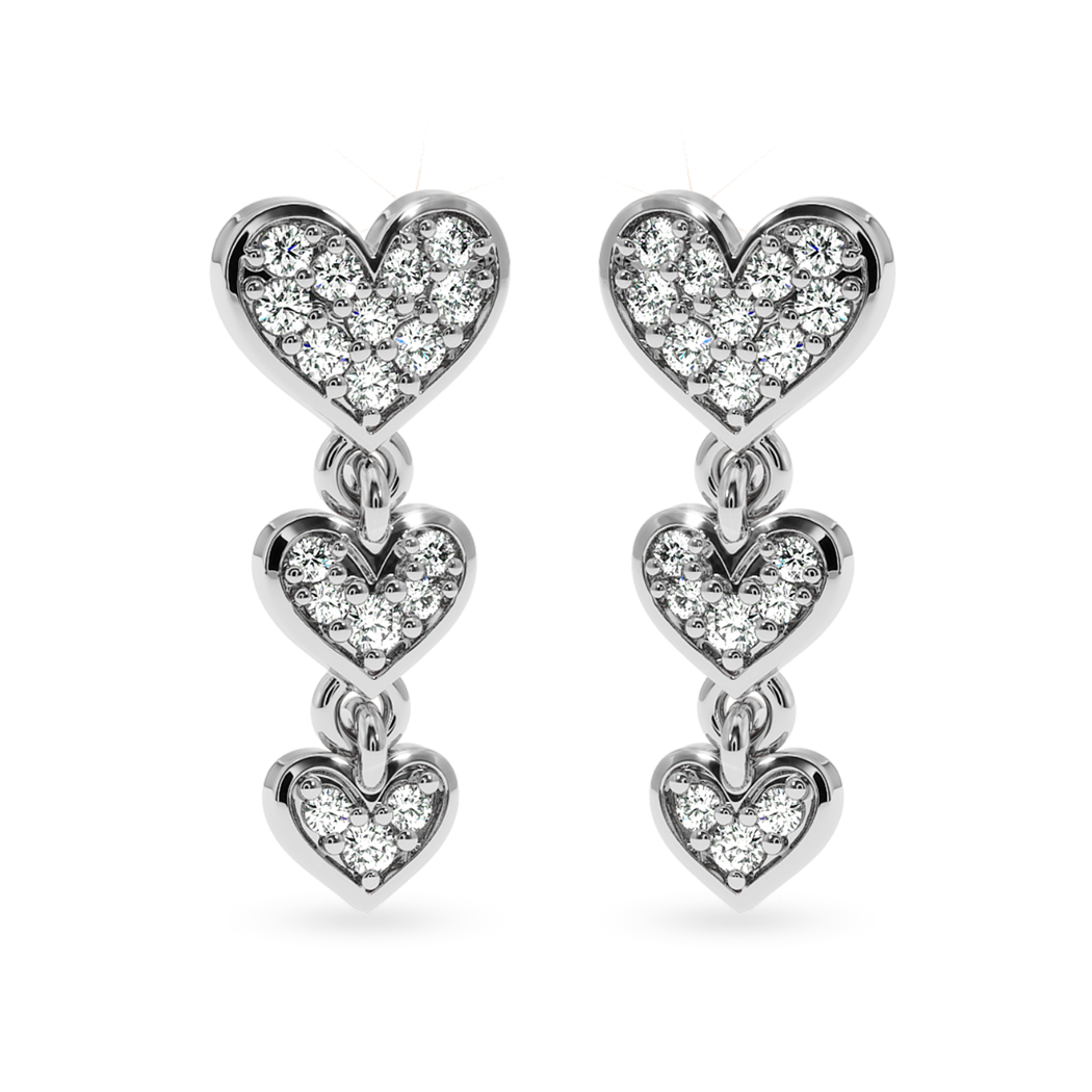 Designer Platinum Diamond Heart Earrings for Women JL PT E LC839