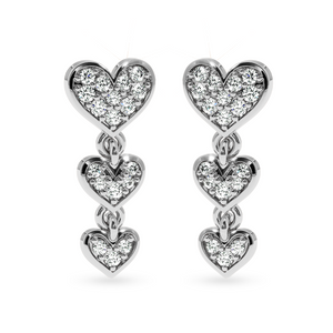 Designer Platinum Diamond Heart Earrings for Women JL PT E LC839