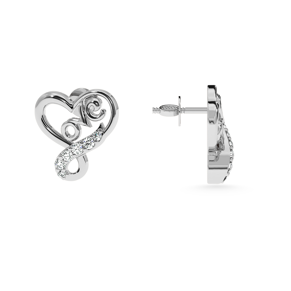 Designer Platinum Diamond Heart Earrings for Women JL PT E LC840