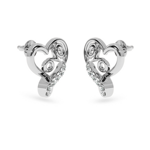 Designer Platinum Diamond Heart Earrings for Women JL PT E LC840