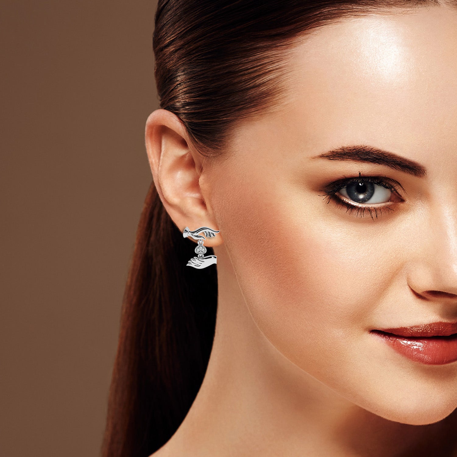 Designer Platinum Diamond Earrings for Women JL PT E LC842