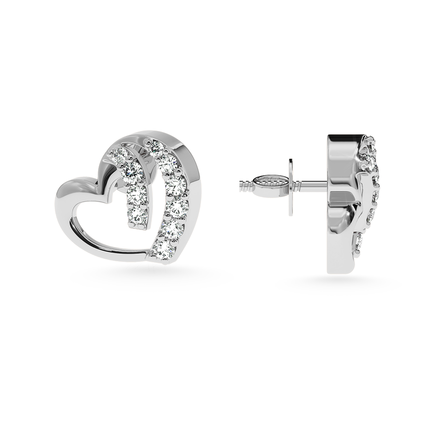 Designer Platinum Diamond Heart Earrings JL PT E LC843   Jewelove.US