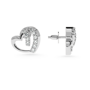 Designer Platinum Diamond Heart Earrings JL PT E LC843