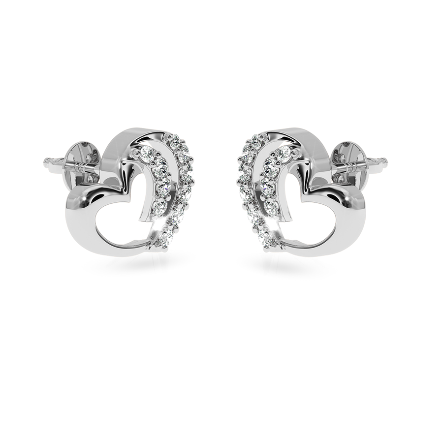 Designer Platinum Diamond Heart Earrings JL PT E LC843   Jewelove.US